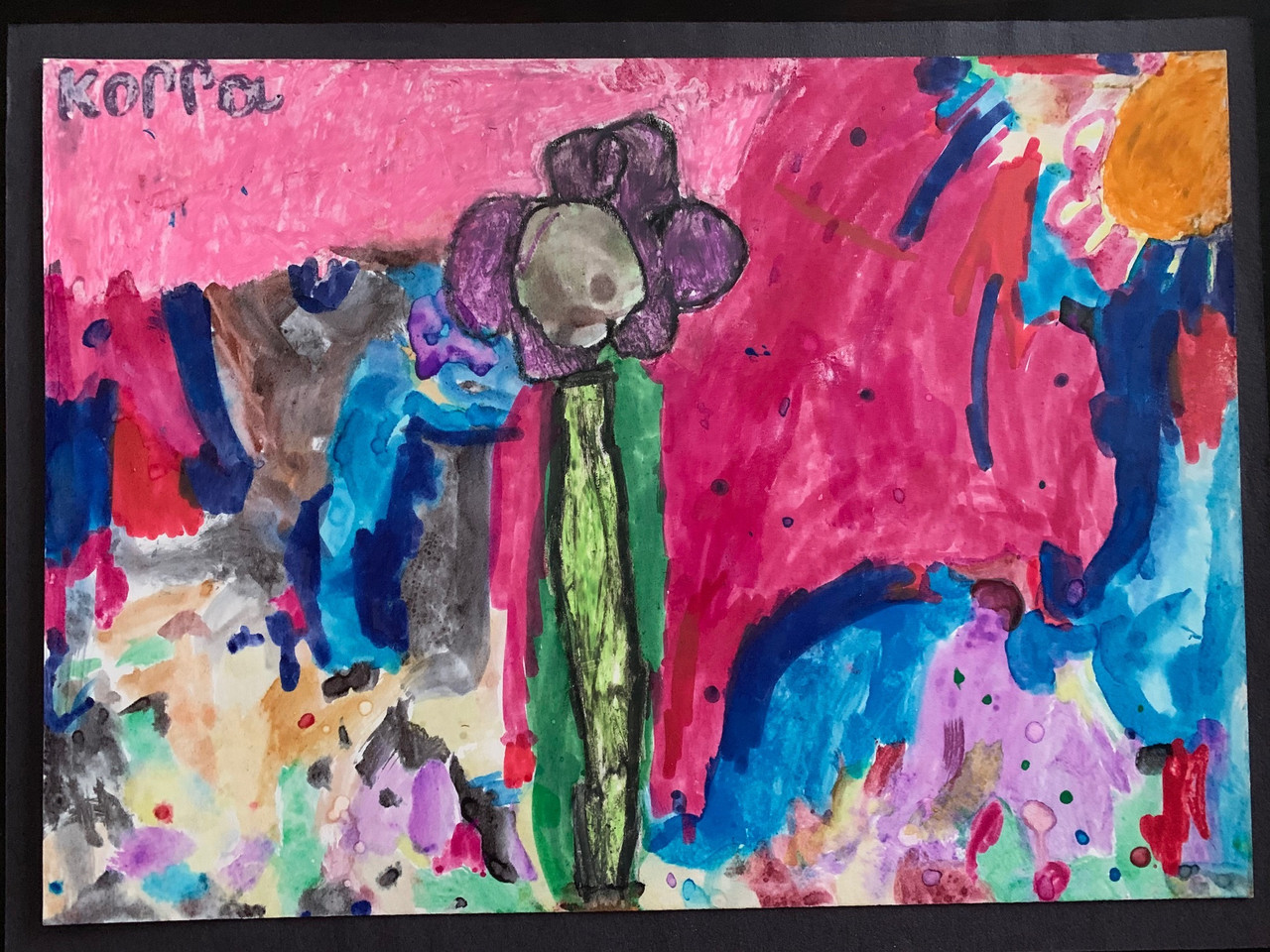 colorful abstract painting of a flower