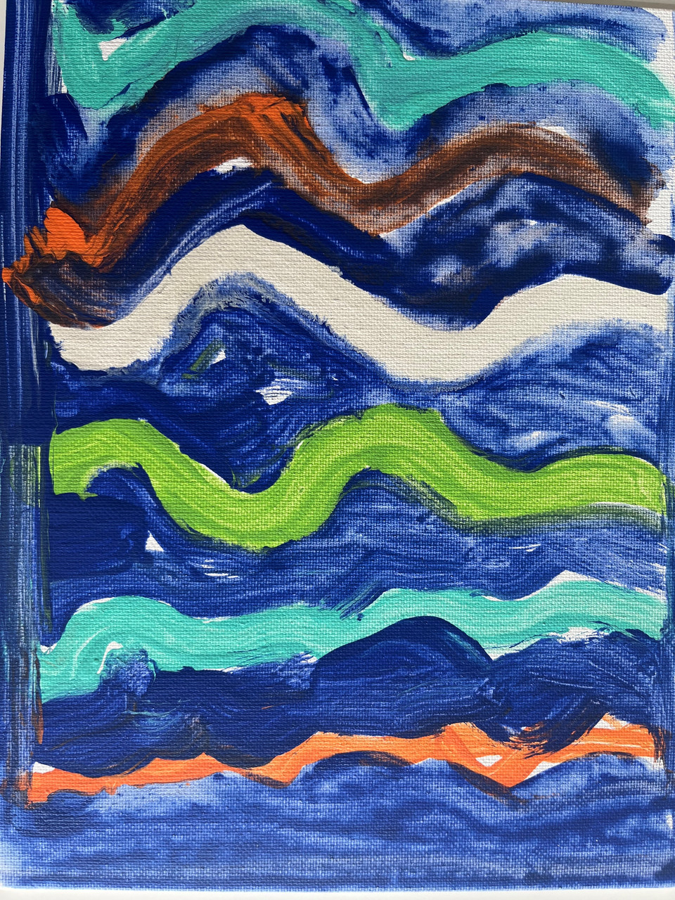 colorful painting of waves