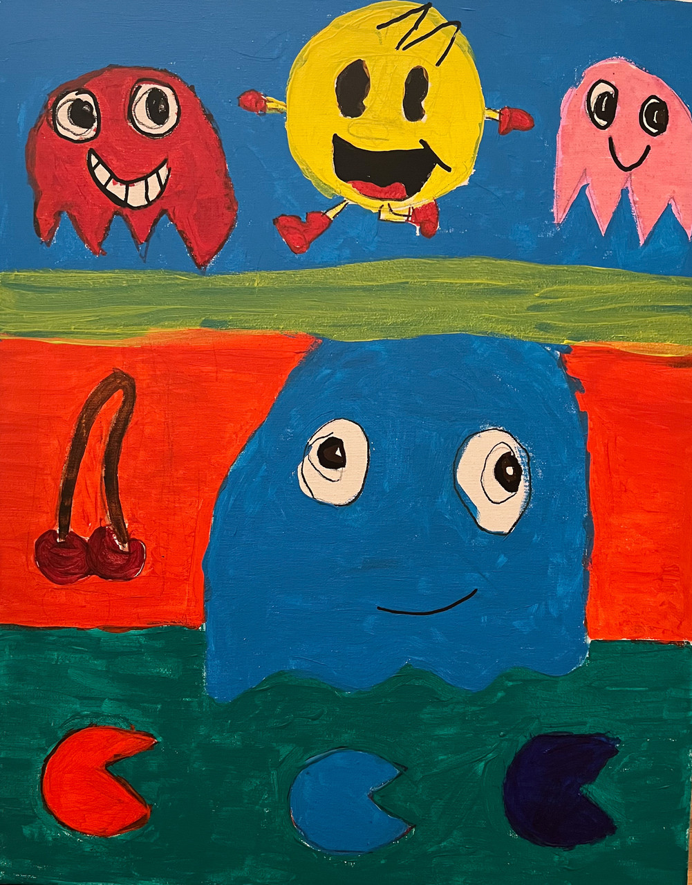 painting of a pacman inspired town