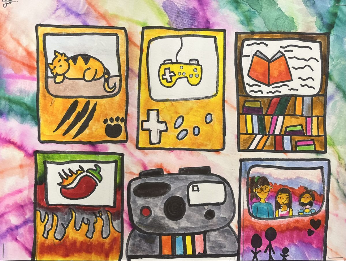 Watercolor and marker