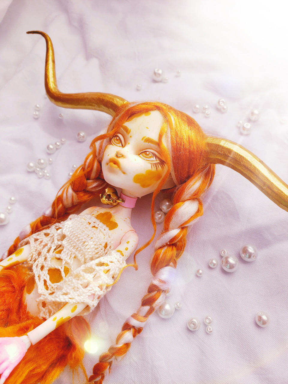 repurposed 3D doll with added sculptural elements