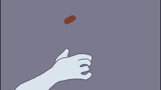 Illustration of a hand flipping a red coin on a purple/grey background