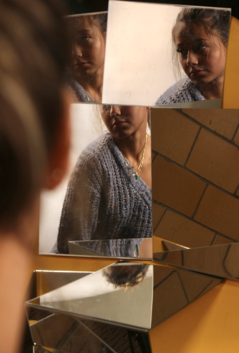 Portrait with broken glass.