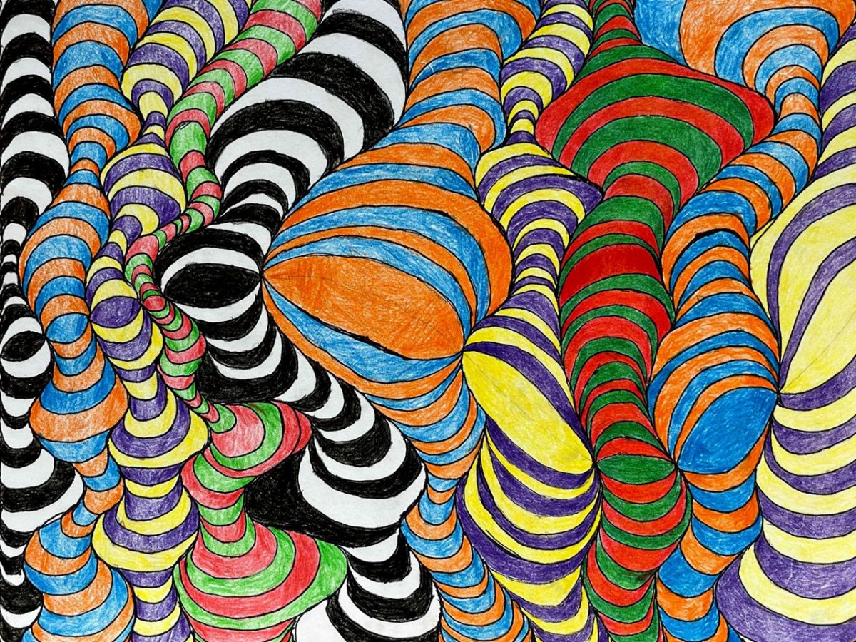 vertical wavy lines of different colors