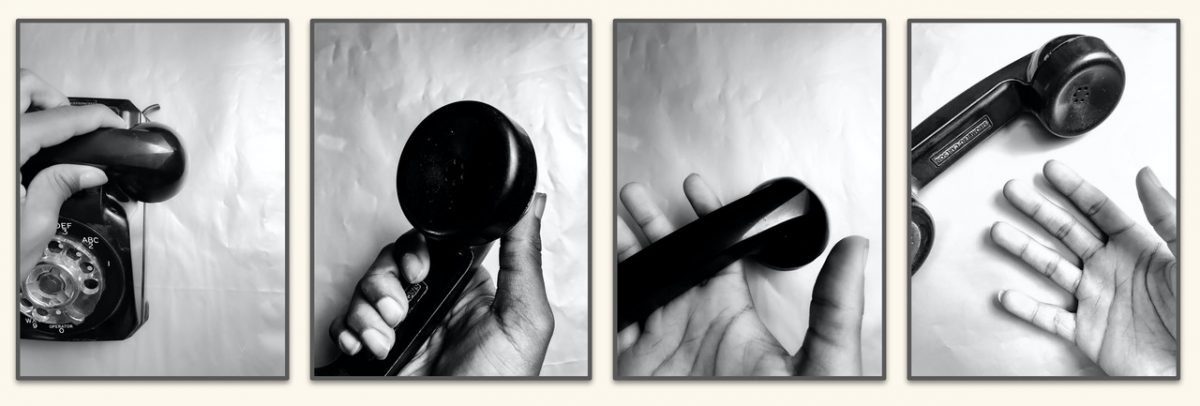 Photos of a phone in a hand.