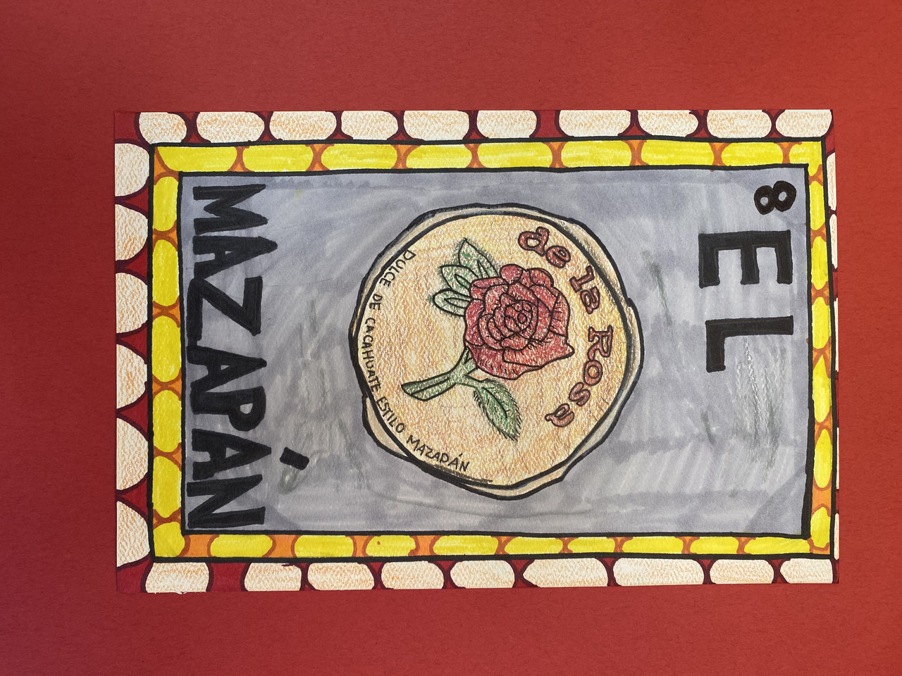 Drawing of loteria card.