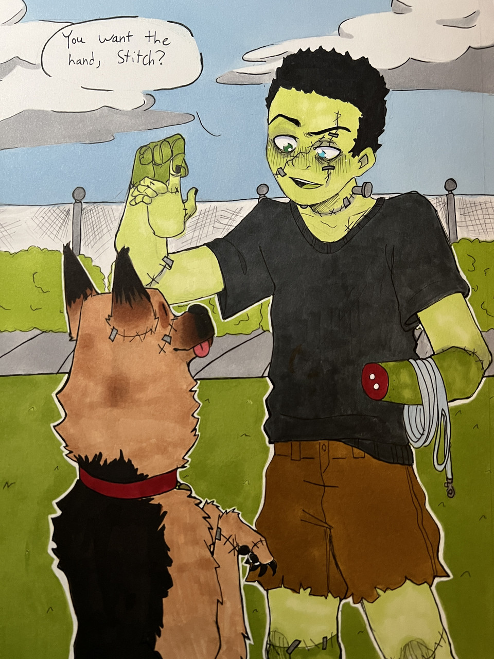 Monster and a german shepard.