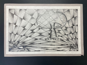 Black and white geometric drawing.