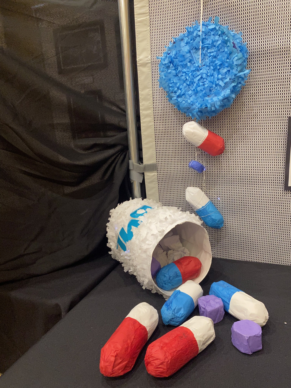 Pill bottle sculpture.