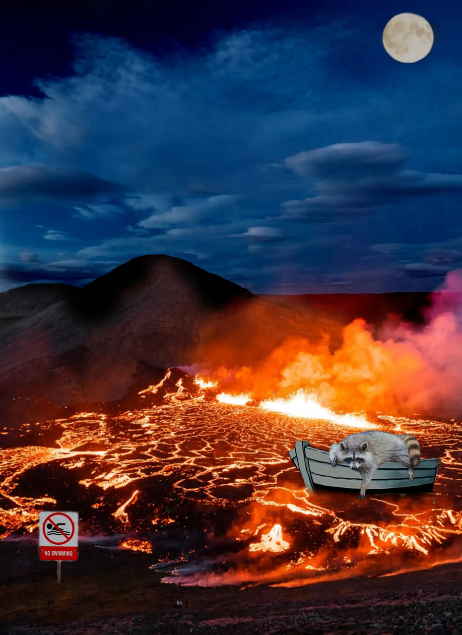 Collage of fire in the sea.