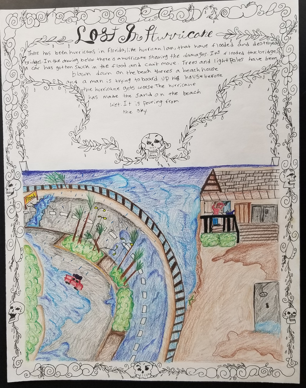 Drawing of an image and text.