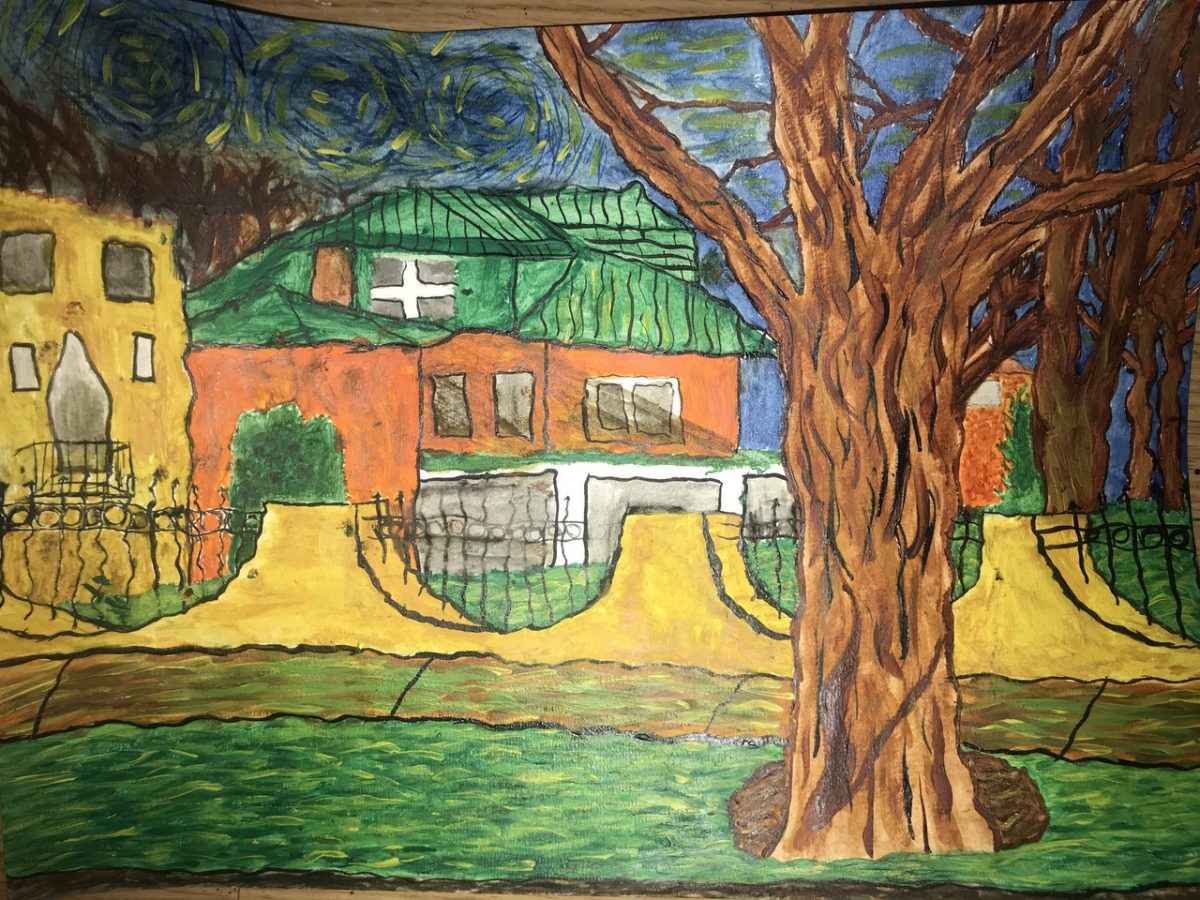 Painting of a house.