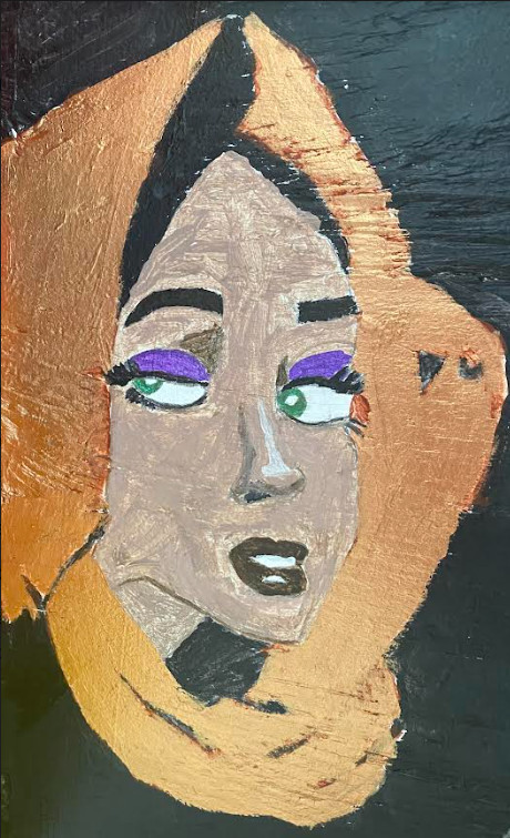 Acrylic painting of a woman.