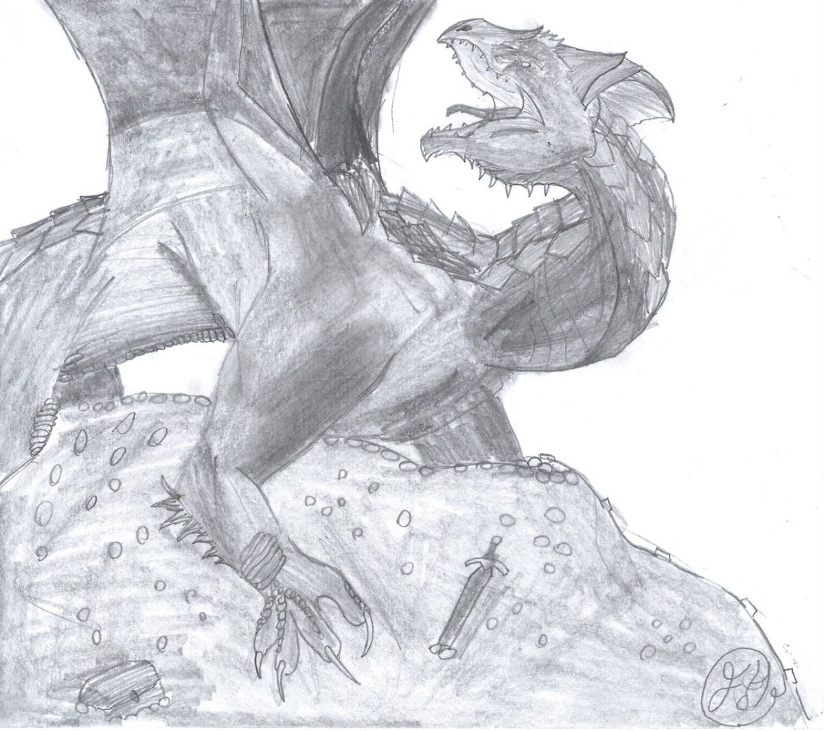 Drawing of dragon.