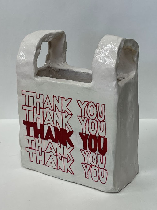 Ceramic Thank you plastic bag.