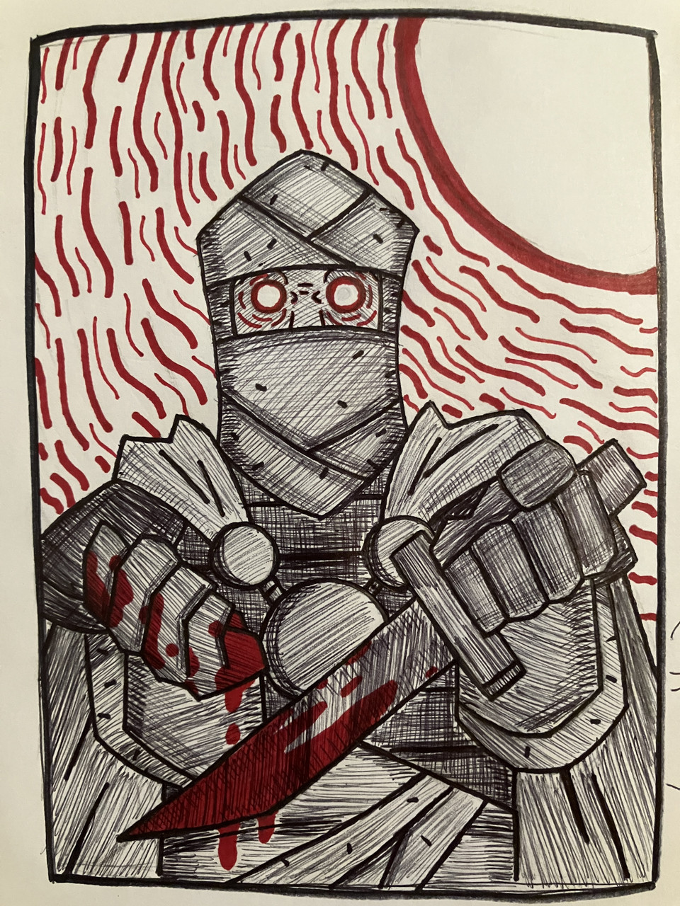 Drawing of a knight.