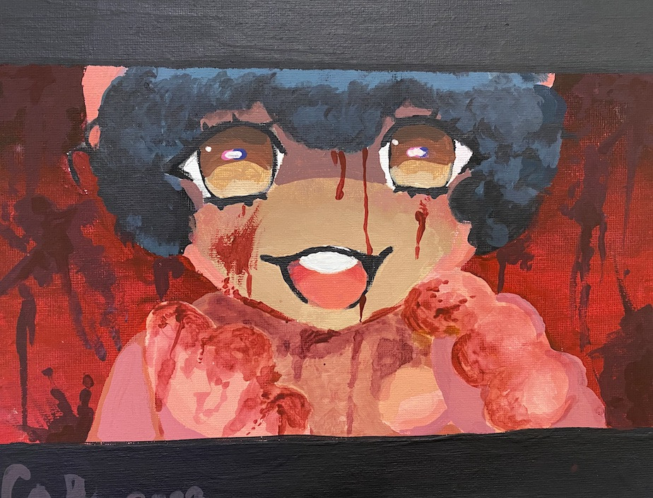 Painting of a cartoon character.