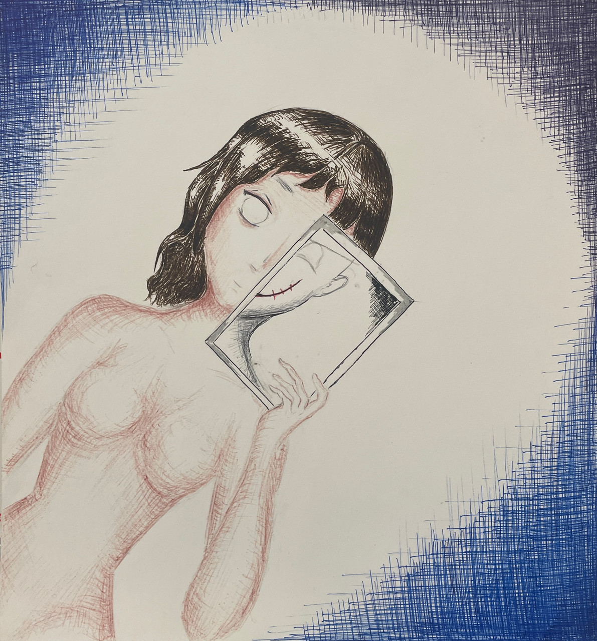 Drawing of a woman figure
