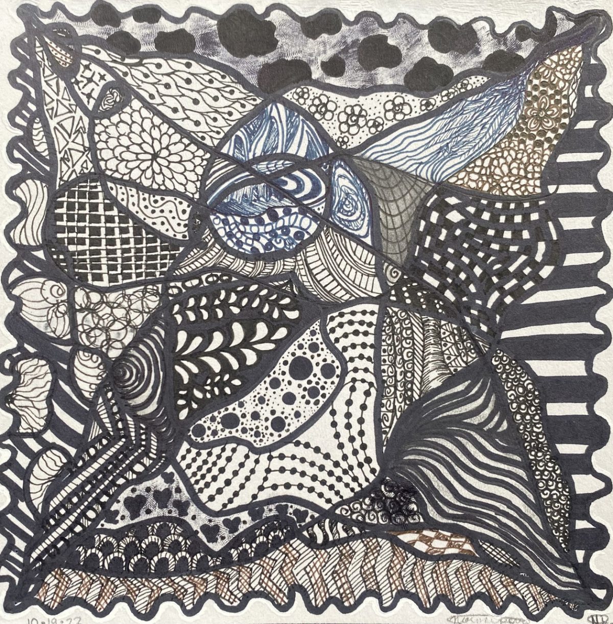 Black and white zentangle.