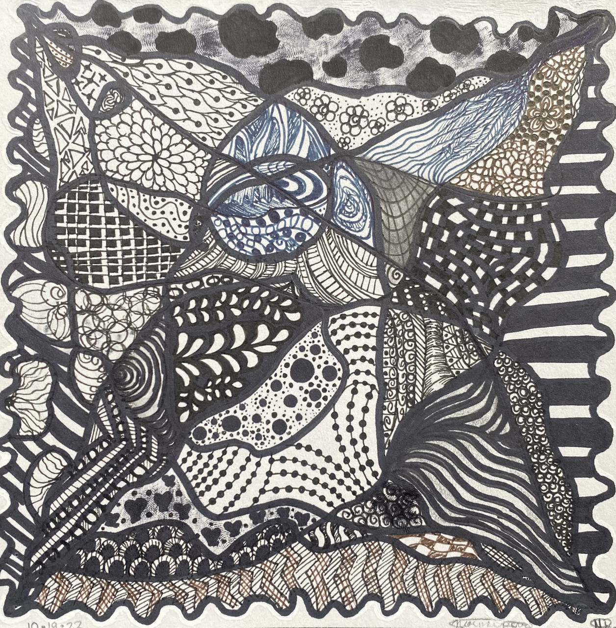 Black and white zentangle.