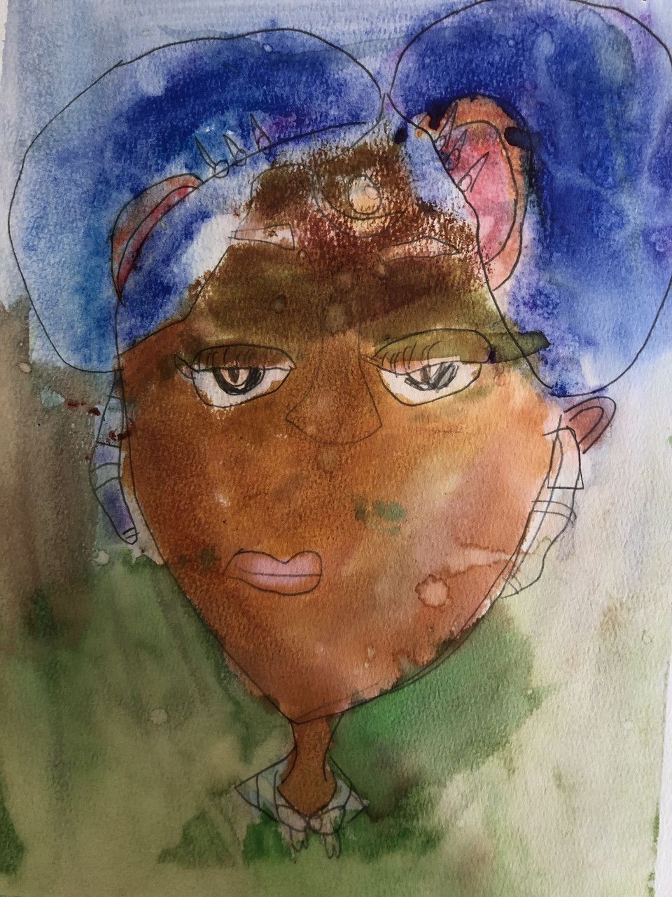 Portrait of Annamae done with watercolor.