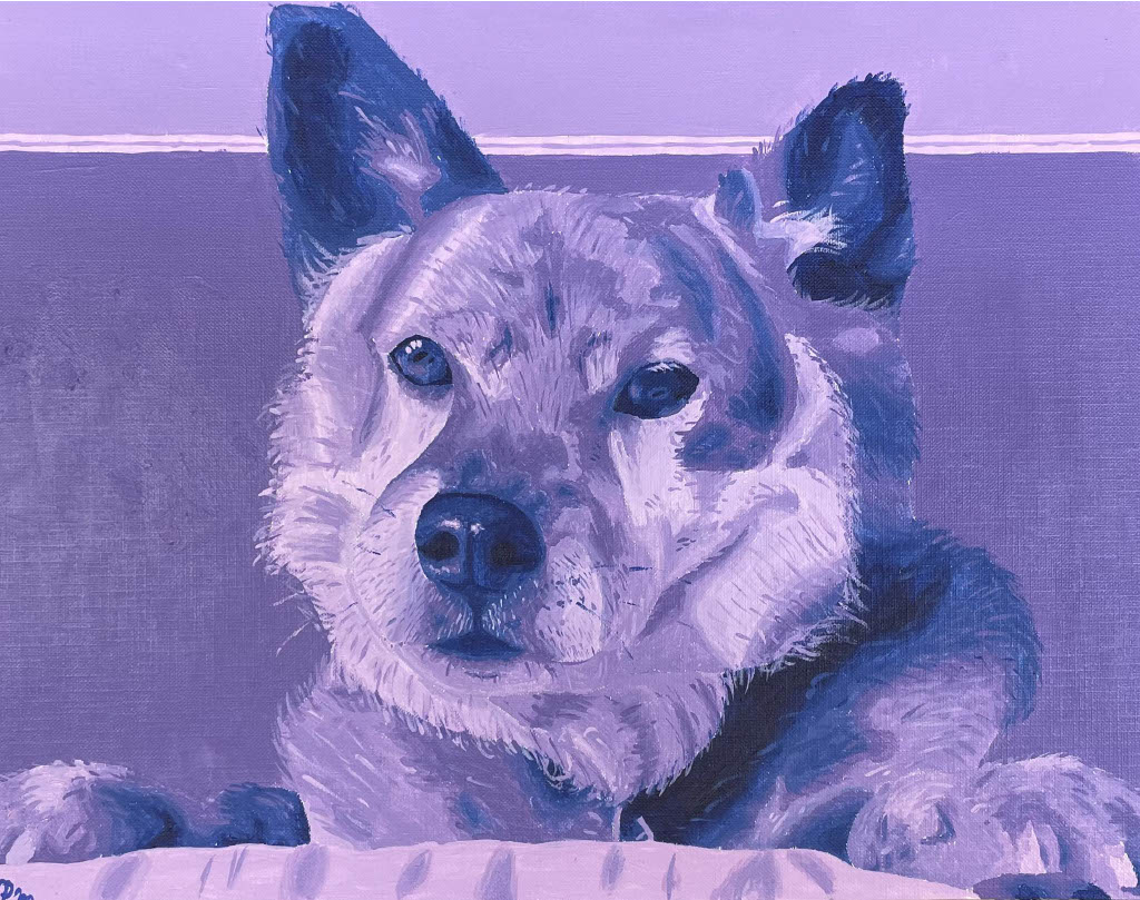 Painting of a dog.