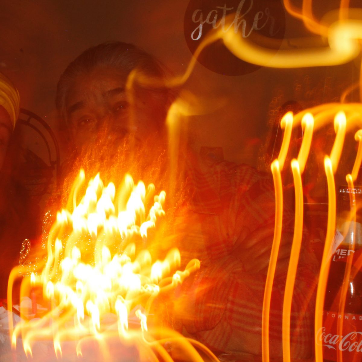 Long exposure of candles.