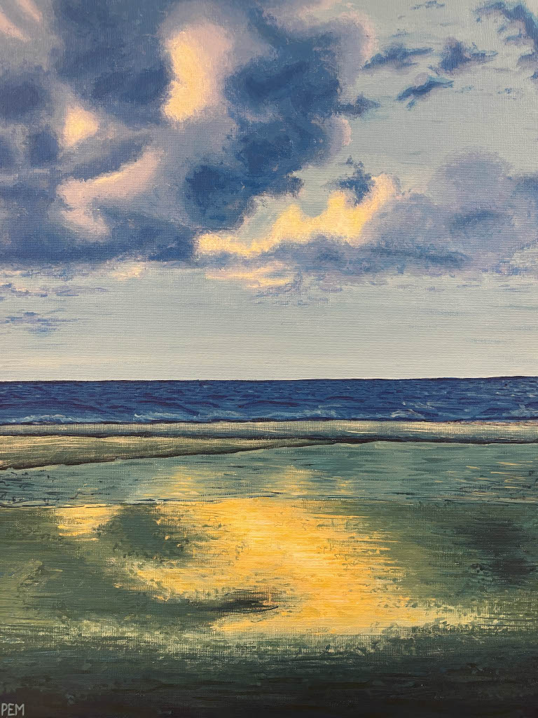 Painting of a beach.