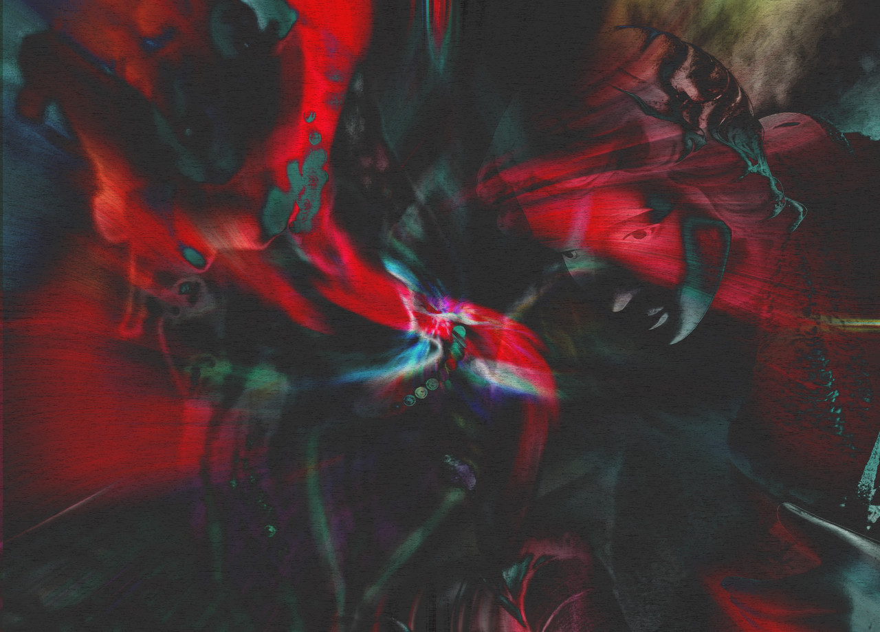 A photography of what looks like red fabric in motion.