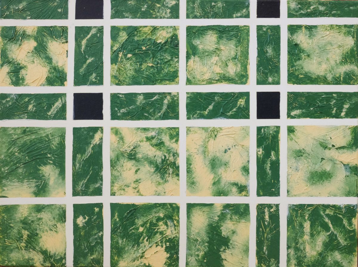 Green tiles in a square shape