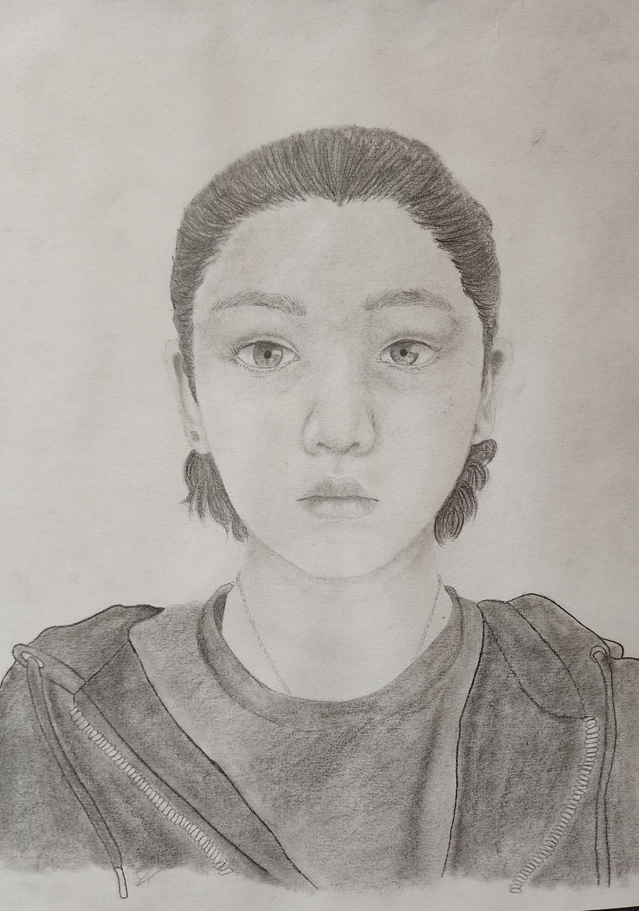 A graphite self portrait.