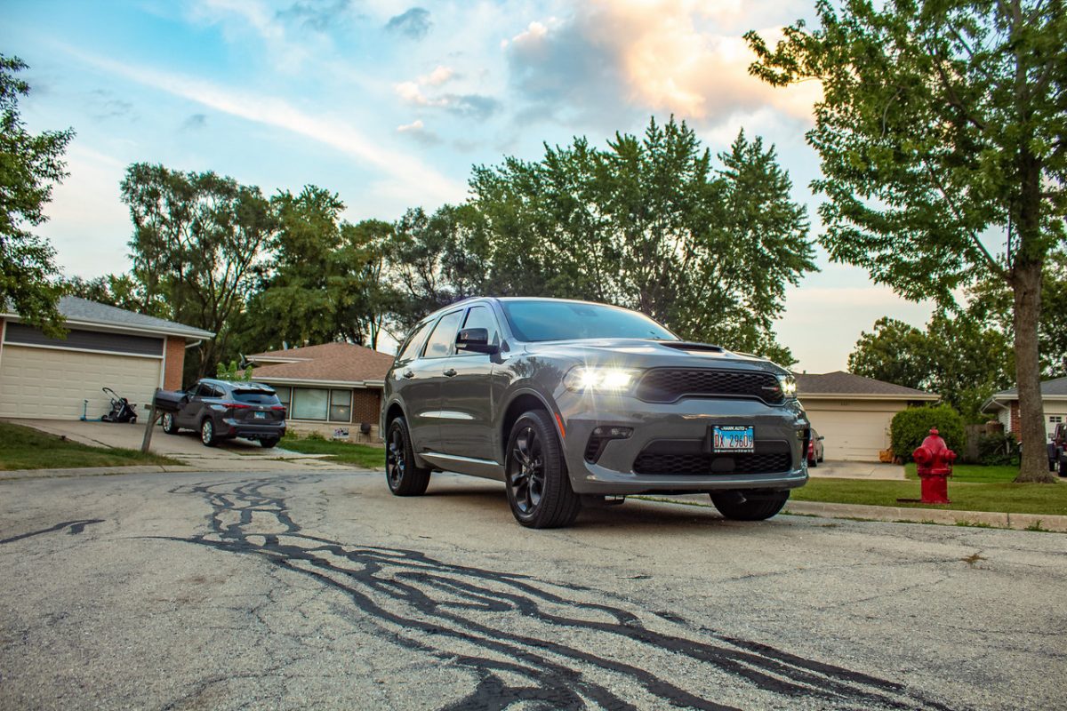 Photograph of a car pulling out a driveway