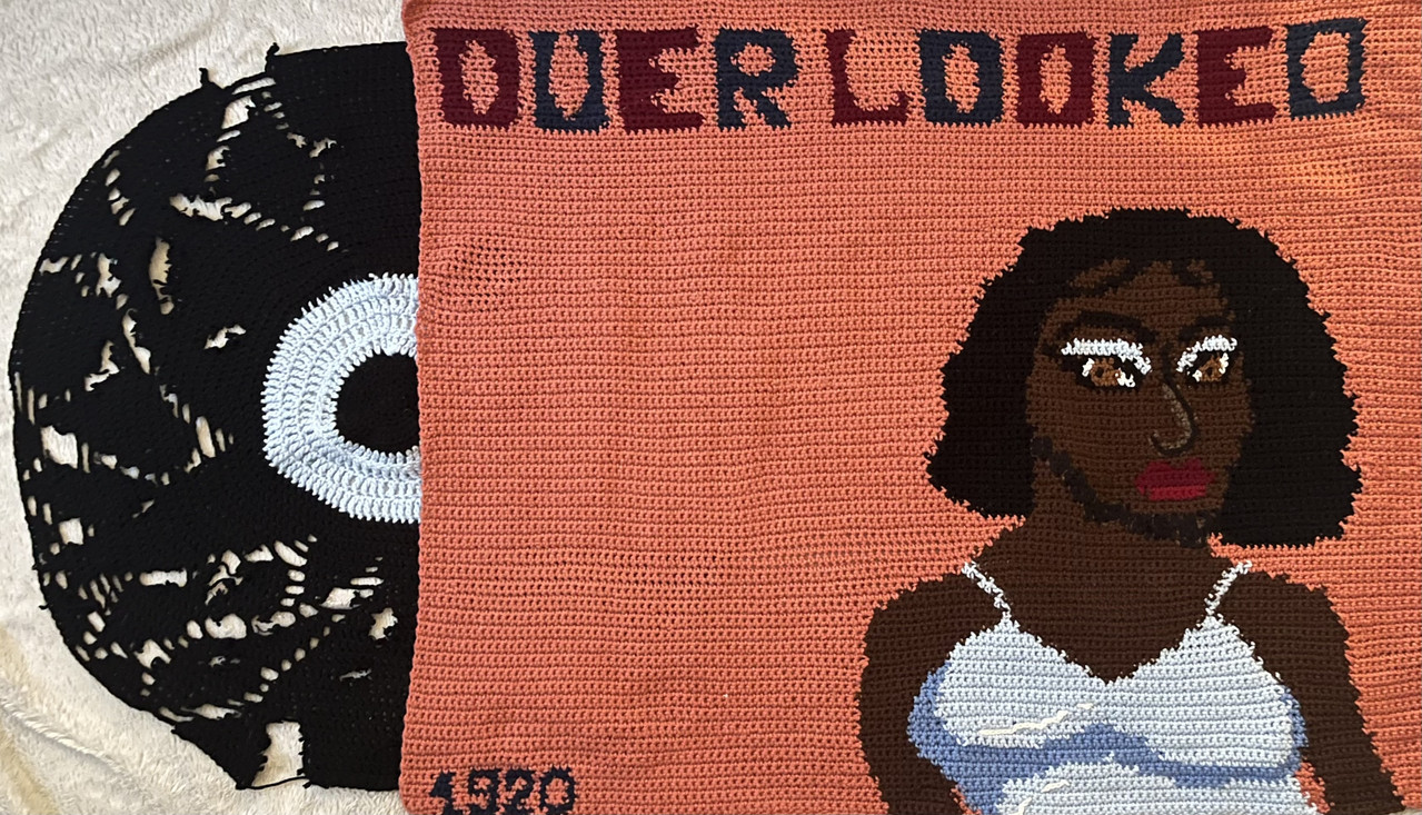 Crochet vinyl with Black woman on the cover