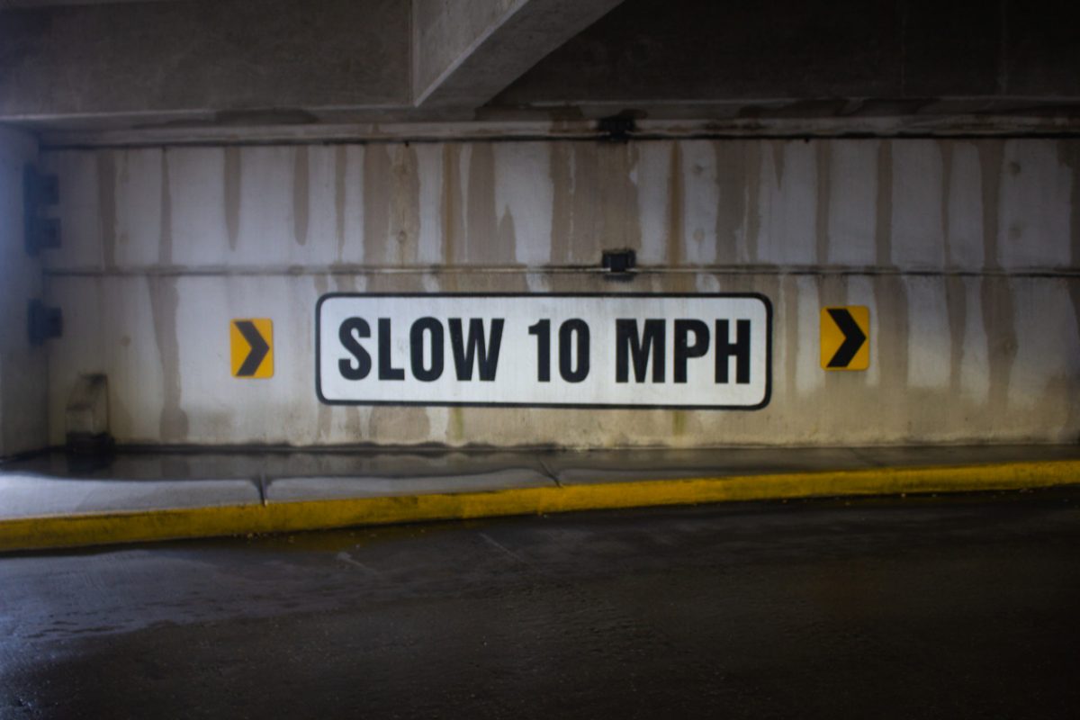 Slow 10 MPH under a bridge
