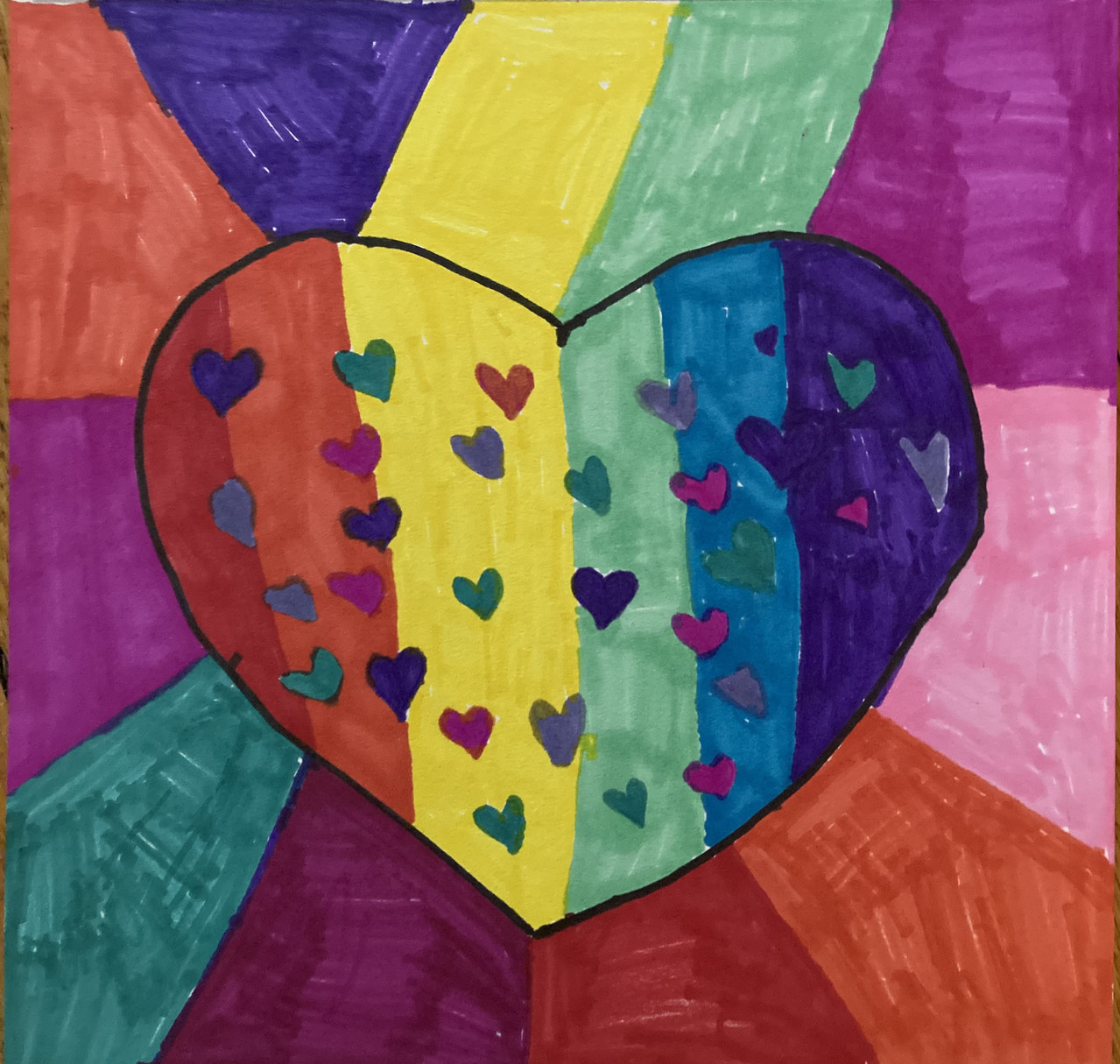 rainbow back with hearts