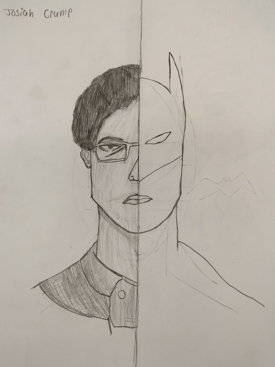 A portrait representing two different identities