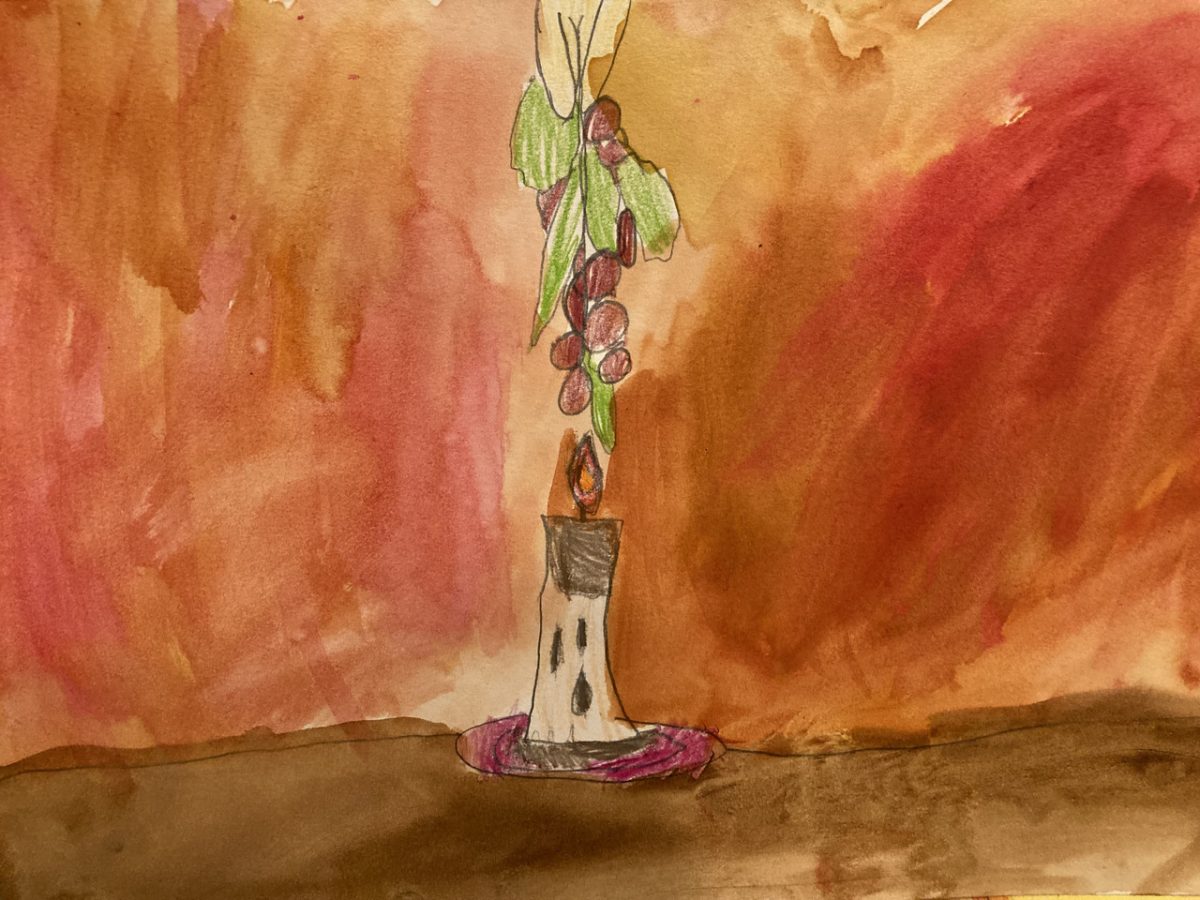 Candle with brown background