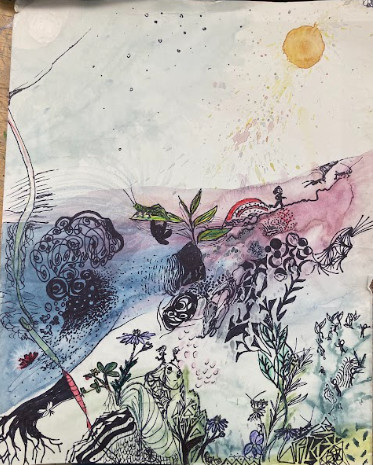 watercolor drawing natural nature