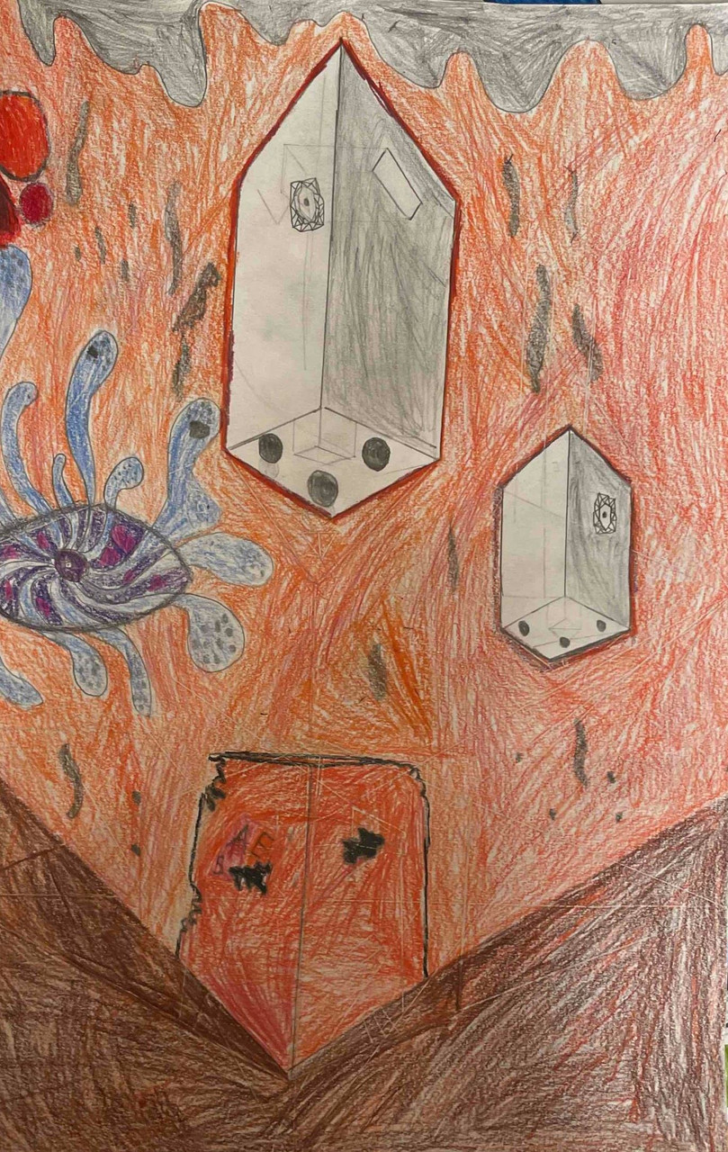 Surrealist Cityscapes Colored Pencil on Drawing Paper