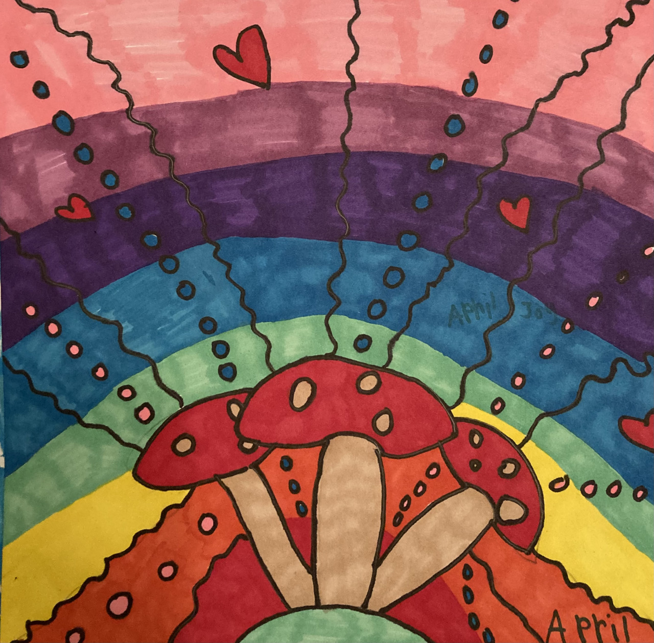 mushroom with rainbow