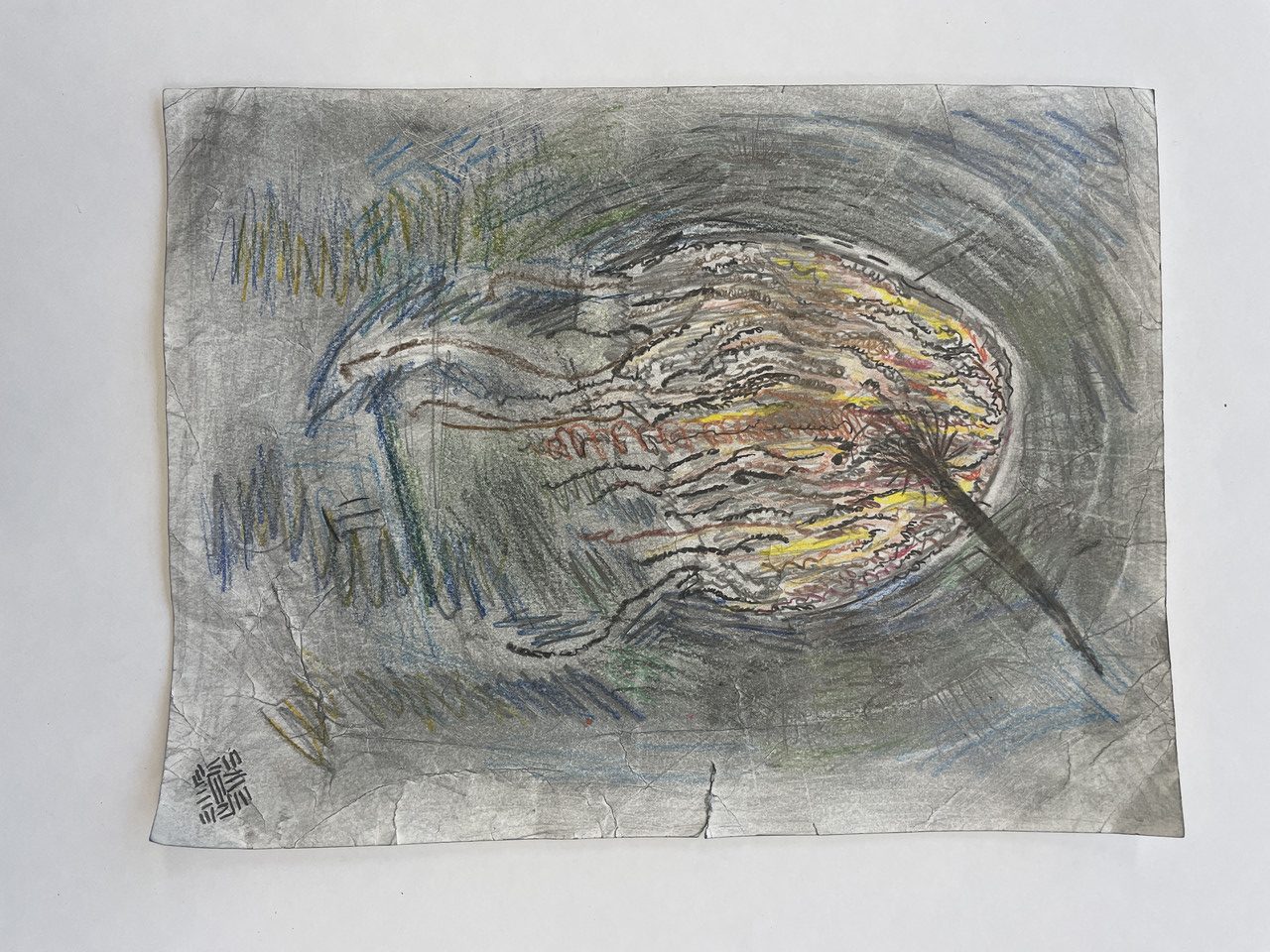 Exposed eyeball with a sharp tooth mouth