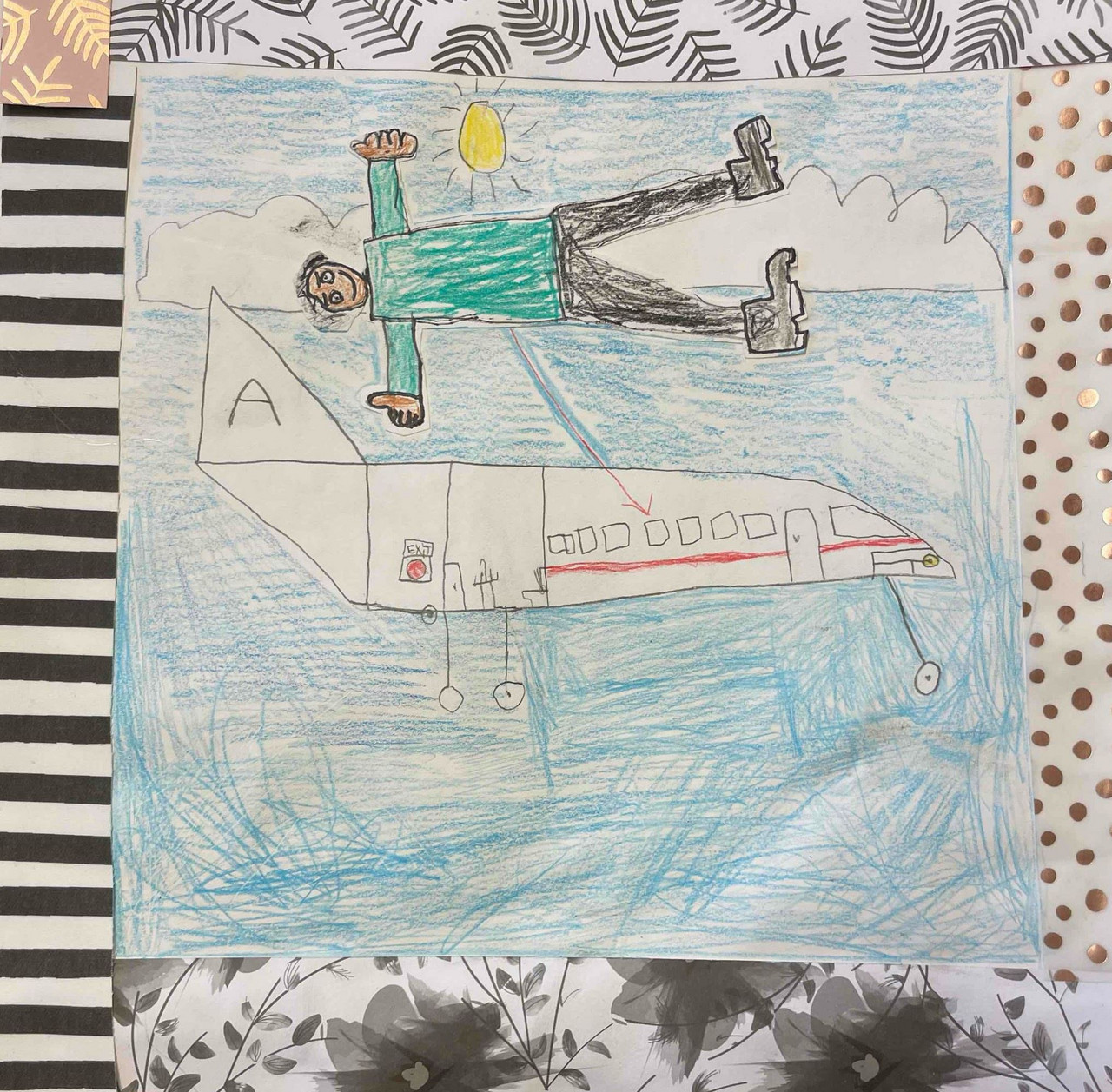Faith Ringgold Story Quilt Squares Collage and Colored Pencil on Drawing Paper