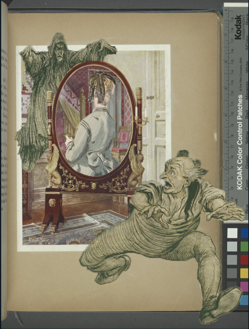 Frame and man running away.