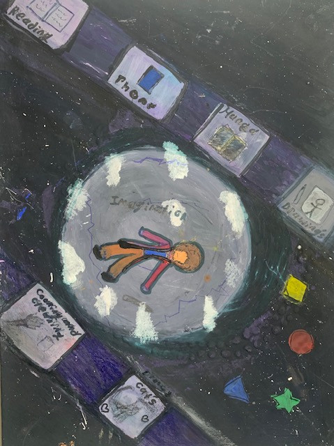 figure in dark circle