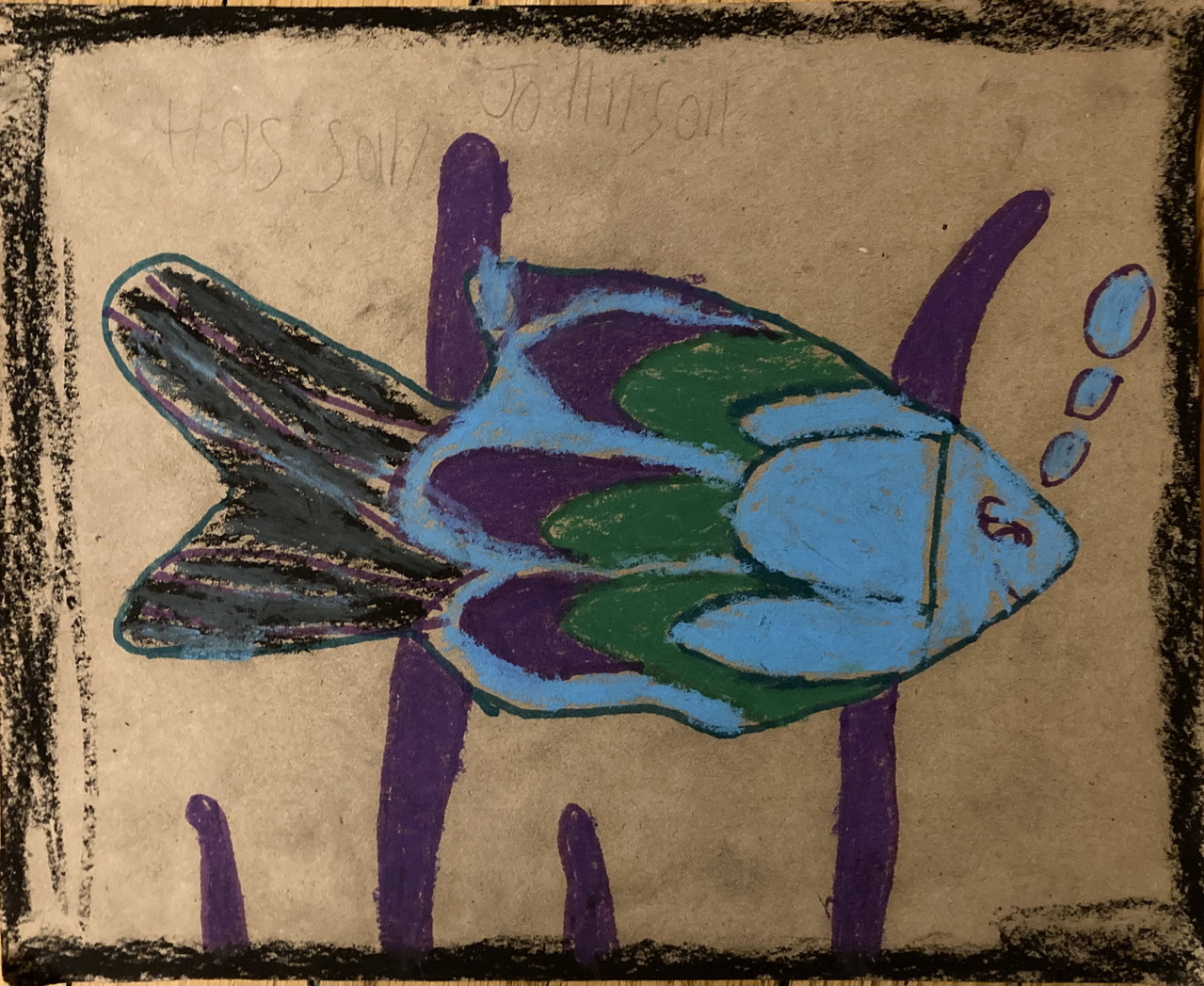 Blue fish with brown back