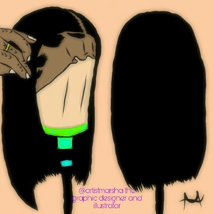 hair wig digital art