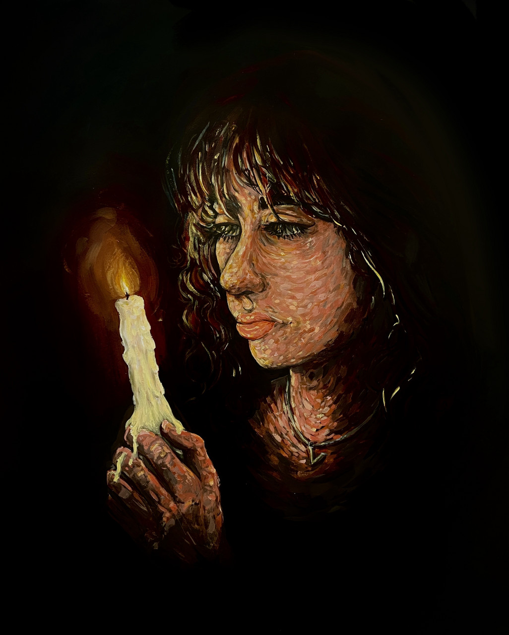 Digital Artwork of woman holding a candle